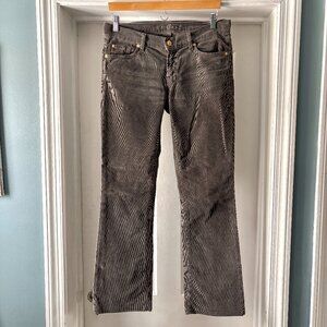 7 For All Mankind 7FAMK Corduroy Bootcut Pants Gray Mid Rise Size 30
